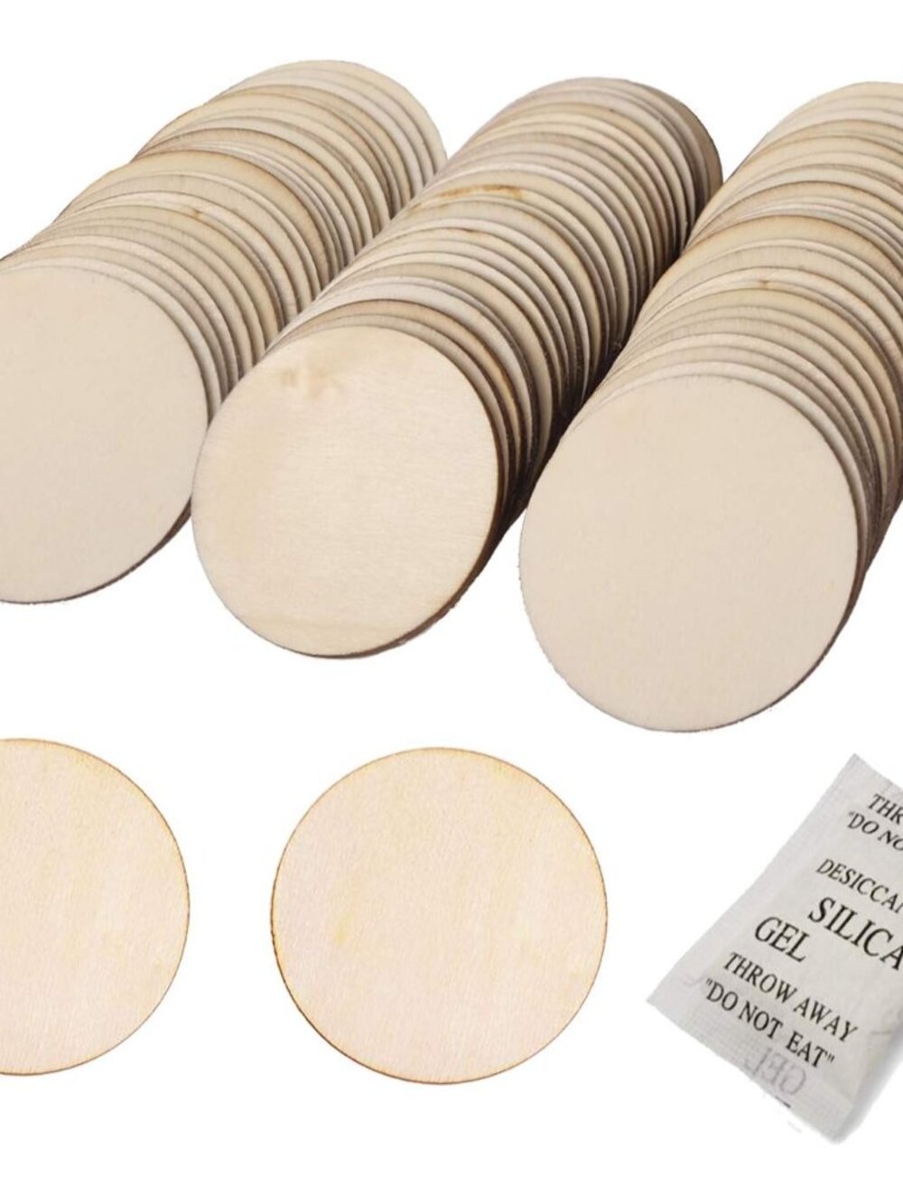 Round Wood Circle Natural Unfinished Wooden Discs Plywood Circles Cutout for DIY